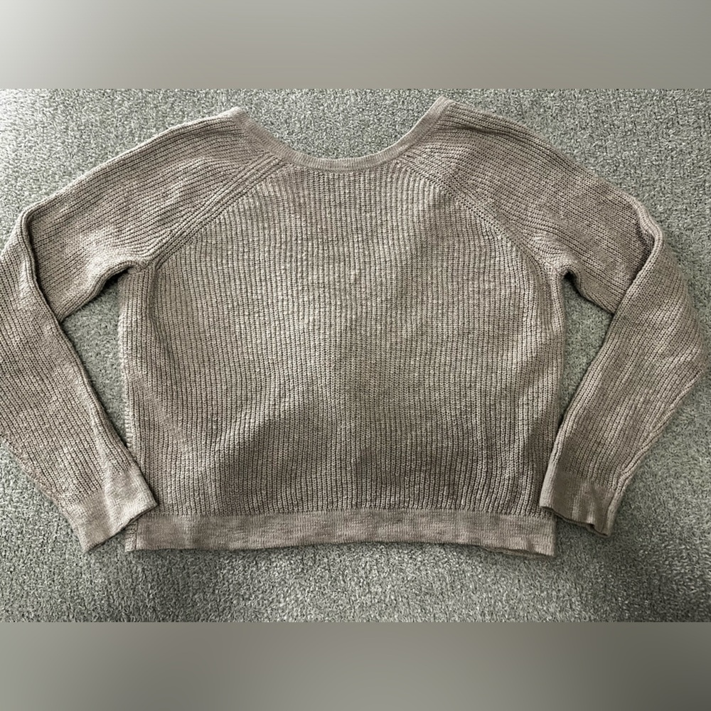 Aerie Taupe Crew Neck Sweater
